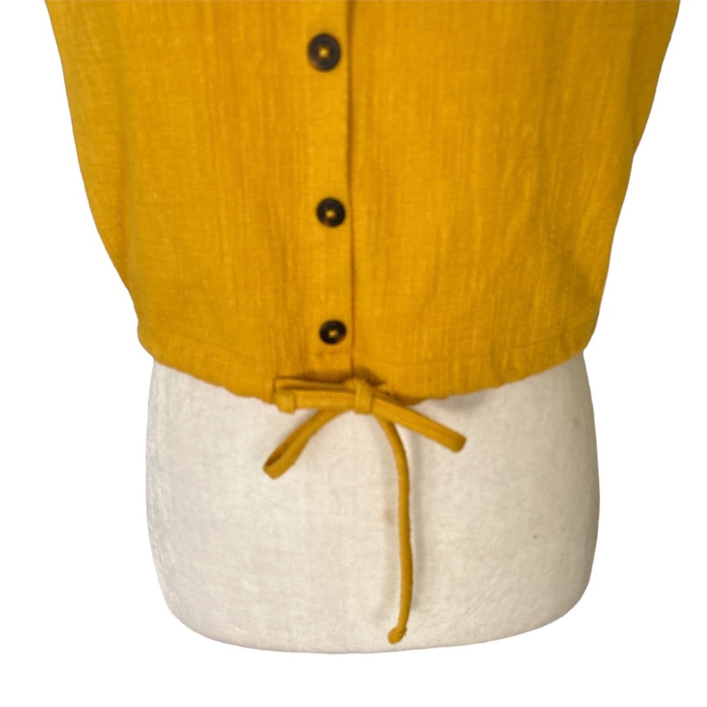 Madewell Off The Shoulder Cropped Tie Front Top in Celestial Gold - XS - Picture 6 of 15